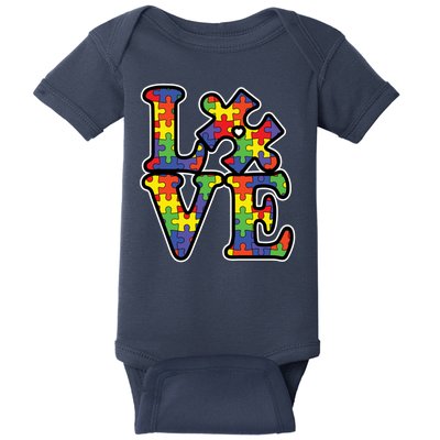 Love Autism Puzzle Piece Baby Bodysuit