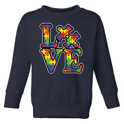 Love Autism Puzzle Piece Toddler Sweatshirt