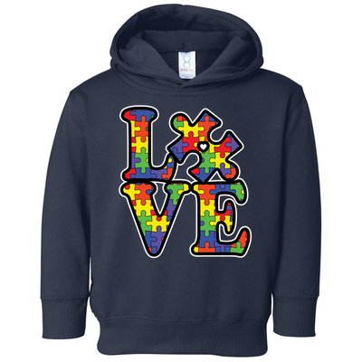 Love Autism Puzzle Piece Toddler Hoodie