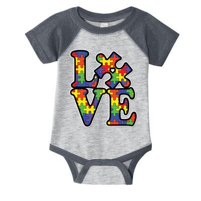 Love Autism Puzzle Piece Infant Baby Jersey Bodysuit