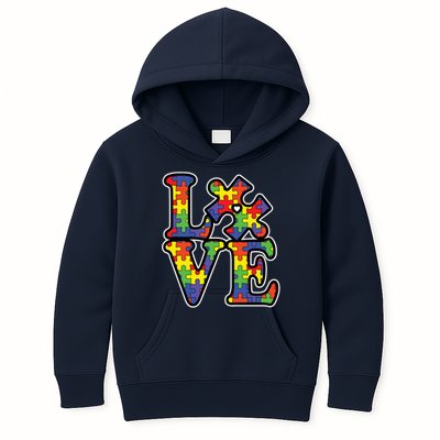 Love Autism Puzzle Piece Kids Hoodie