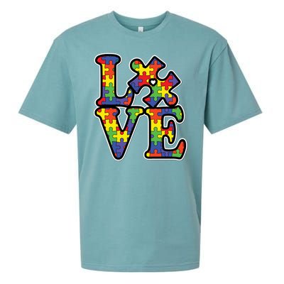 Love Autism Puzzle Piece Sueded Cloud Jersey T-Shirt