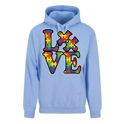 Love Autism Puzzle Piece Unisex Surf Hoodie