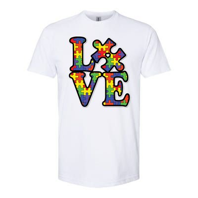 Love Autism Puzzle Piece Softstyle CVC T-Shirt