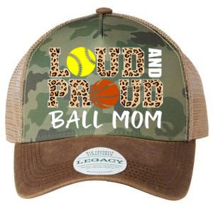 Loud And Proud Ball Mom Leopard Softball Basketball Mom Gift Legacy Tie Dye Trucker Hat