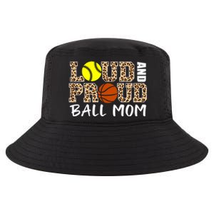 Loud And Proud Ball Mom Leopard Softball Basketball Mom Gift Cool Comfort Performance Bucket Hat