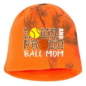 Loud And Proud Ball Mom Leopard Softball Basketball Mom Gift Kati - Camo Knit Beanie