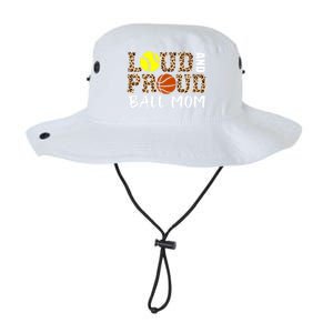 Loud And Proud Ball Mom Leopard Softball Basketball Mom Gift Legacy Cool Fit Booney Bucket Hat