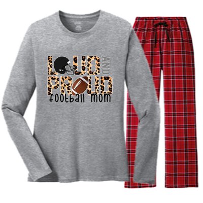 Loud And Proud Football Mom Women's Long Sleeve Flannel Pajama Set 