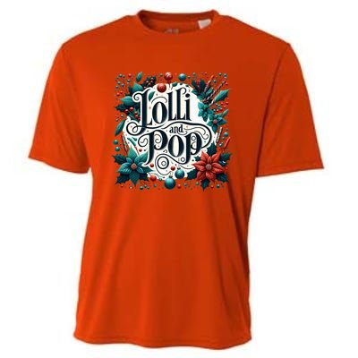 Lolli And Pop Lolly Christmas Holly Poinsettia Gift Cooling Performance Crew T-Shirt