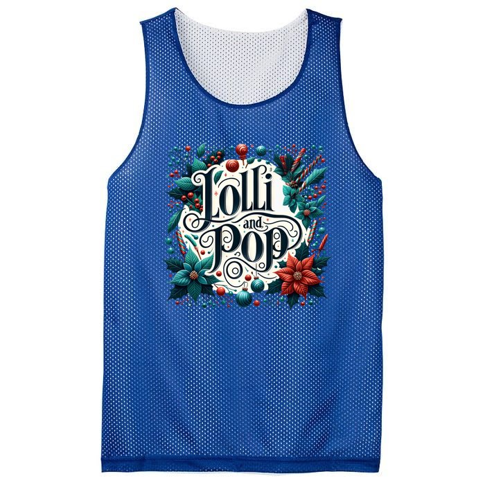 Lolli And Pop Lolly Christmas Holly Poinsettia Gift Mesh Reversible Basketball Jersey Tank