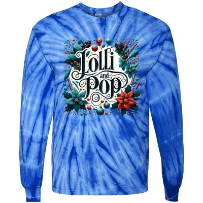 Lolli And Pop Lolly Christmas Holly Poinsettia Gift Tie-Dye Long Sleeve Shirt