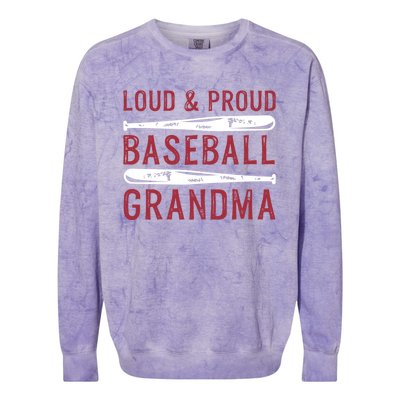 Loud And Proud Baseball Grandma Gift Colorblast Crewneck Sweatshirt