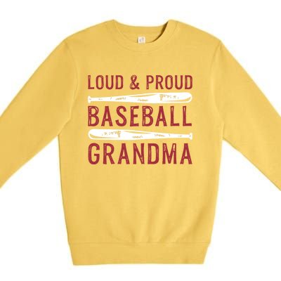 Loud And Proud Baseball Grandma Gift Premium Crewneck Sweatshirt