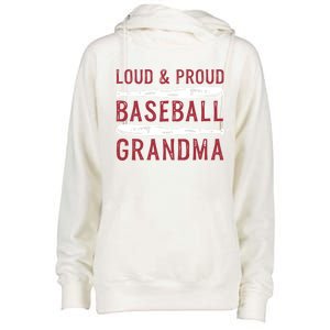 Loud And Proud Baseball Grandma Gift Womens Funnel Neck Pullover Hood