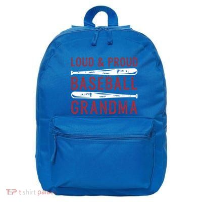 Loud And Proud Baseball Grandma Gift 16 in Basic Backpack