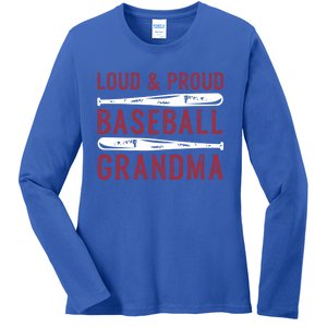 Loud And Proud Baseball Grandma Gift Ladies Long Sleeve Shirt