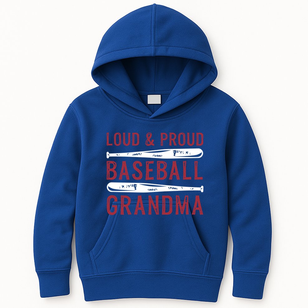 Loud And Proud Baseball Grandma Gift Kids Hoodie