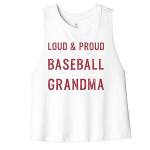 Loud And Proud Baseball Grandma Gift Women's Racerback Cropped Tank