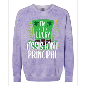 Lucky Assistant Principal St Paddys Day Assistant Principals Gift Colorblast Crewneck Sweatshirt