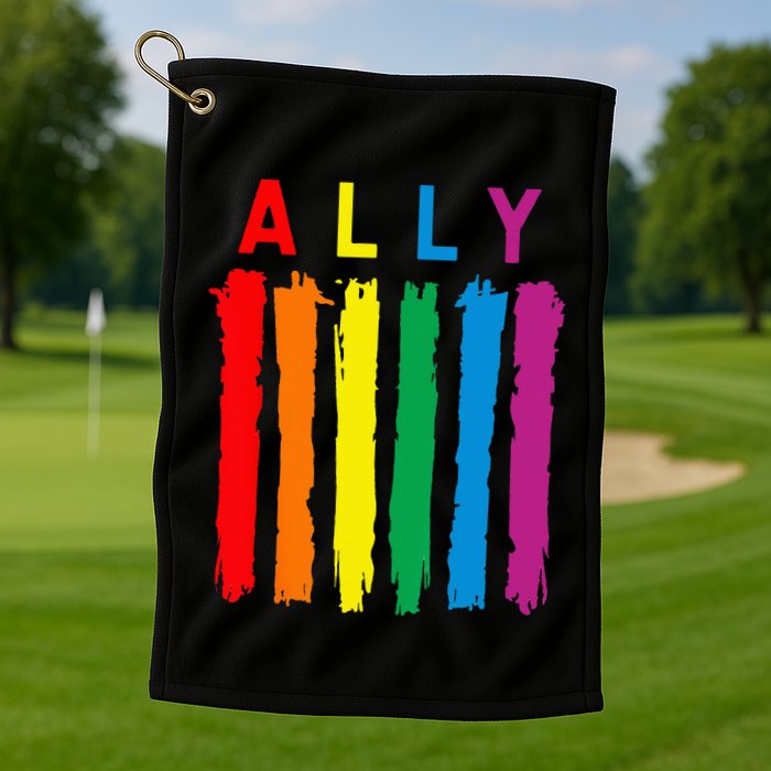 LGBT Ally Pride Rainbow Proud Ally Golf Towel