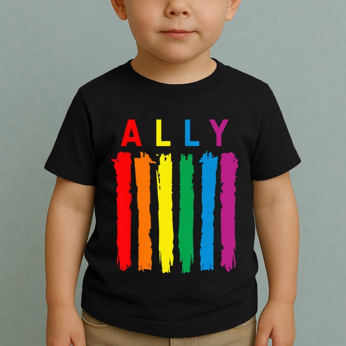 LGBT Ally Pride Rainbow Proud Ally Toddler T-Shirt
