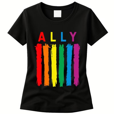 LGBT Ally Pride Rainbow Proud Ally Womens T-Shirt