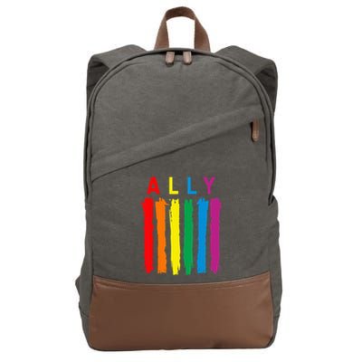 LGBT Ally Pride Rainbow Proud Ally Cotton Canvas Backpack