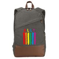 LGBT Ally Pride Rainbow Proud Ally Cotton Canvas Backpack