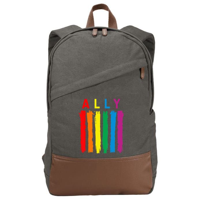 LGBT Ally Pride Rainbow Proud Ally Cotton Canvas Backpack