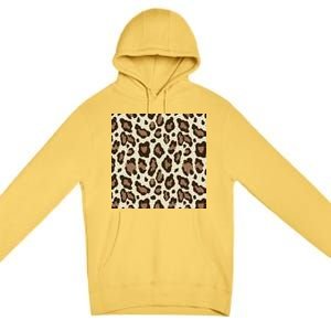 Leopard Animal Print Pattern Premium Pullover Hoodie