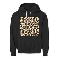 Leopard Animal Print Pattern Garment-Dyed Fleece Hoodie
