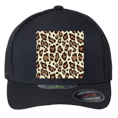 Leopard Animal Print Pattern Flexfit Unipanel Trucker Cap