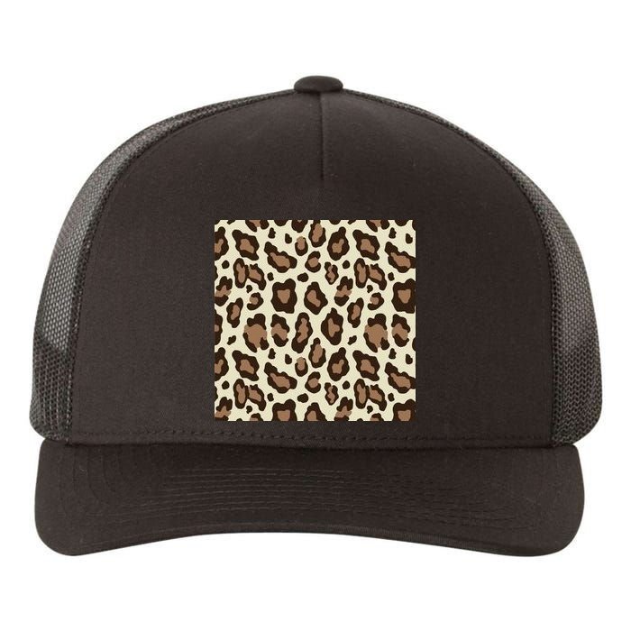 Leopard Animal Print Pattern Yupoong Adult 5-Panel Trucker Hat