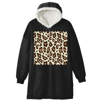 Leopard Animal Print Pattern Hooded Wearable Blanket