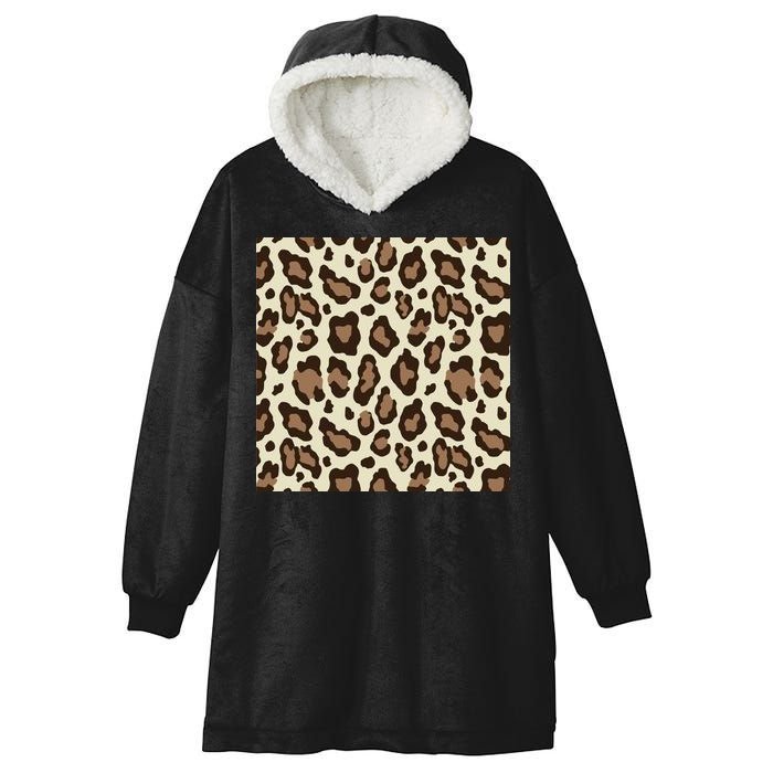 Leopard Animal Print Pattern Hooded Wearable Blanket