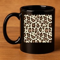 Leopard Animal Print Pattern 11oz C Handle Ceramic Mug