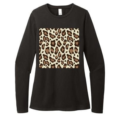 Leopard Animal Print Pattern Womens CVC Long Sleeve Shirt