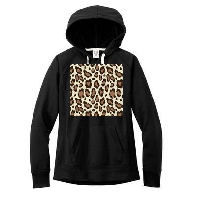 Leopard Animal Print Pattern Women's Fleece Hoodie