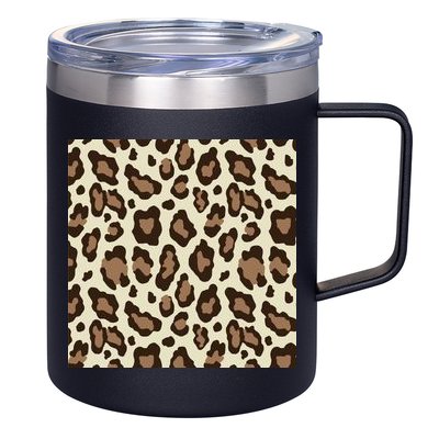 Leopard Animal Print Pattern 12oz Stainless Steel Coffee Mug