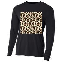 Leopard Animal Print Pattern Cooling Performance Long Sleeve Crew