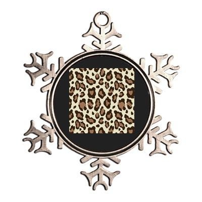 Leopard Animal Print Pattern Metallic Star Ornament