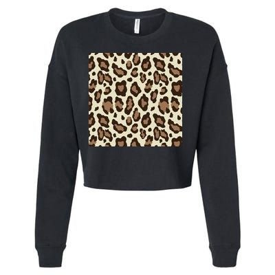 Leopard Animal Print Pattern Cropped Pullover Crew