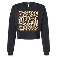 Leopard Animal Print Pattern Cropped Pullover Crew
