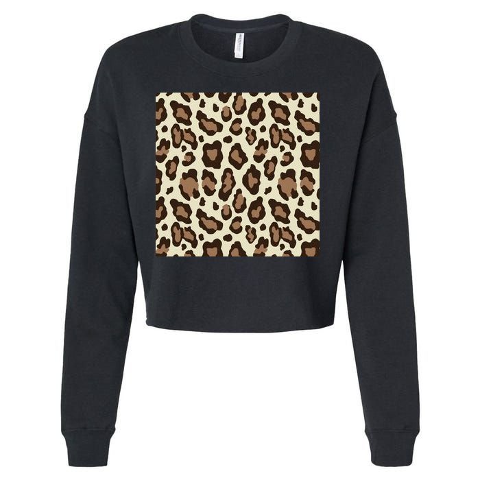 Leopard Animal Print Pattern Cropped Pullover Crew