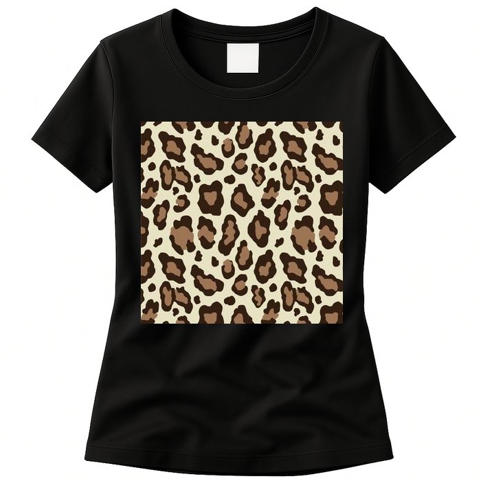 Leopard Animal Print Pattern Womens T-Shirt