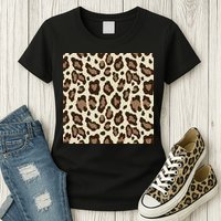 Leopard Animal Print Pattern Womens T-Shirt