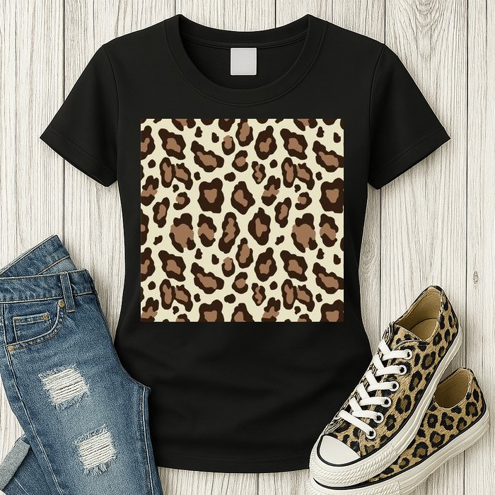 Leopard Animal Print Pattern Womens T-Shirt