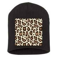 Leopard Animal Print Pattern Short Acrylic Beanie