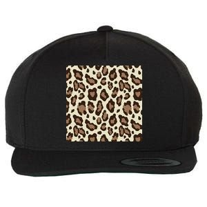 Leopard Animal Print Pattern Wool Snapback Cap